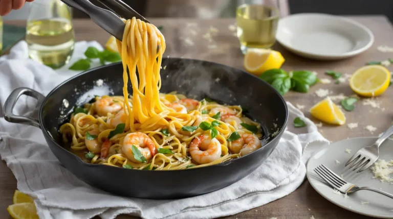 Je ne cuisine plus que ces tagliatelles à l’ail et crevettes, au basilic, prêtes en 15 minutes