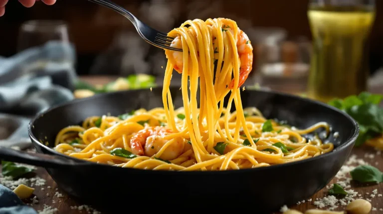Je ne fais plus que ces tagliatelles à l’ail et crevettes, au basilic, prêtes en 15 minutes