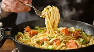 Stop à la crème fraîche : les meilleures pâtes au saumon se préparent avec cet ingrédient